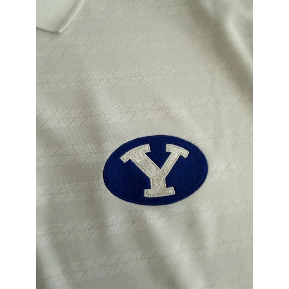 Nike BYU Cougars Dri-FIT Victory Polo Shirt Mens XL White Embroidered Logo